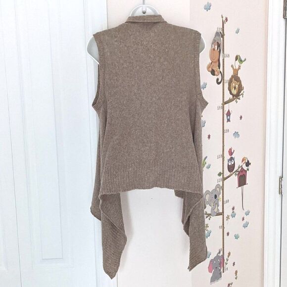 Gap wool blend cascade knit open front lagenlook vest neutral tone Small C1 - Picture 5 of 9